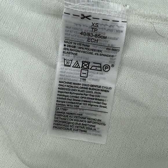 NEW Banana Republic Open Front Luxespun Cardigan Sweater Women XS White Longline - Picture 7 of 7